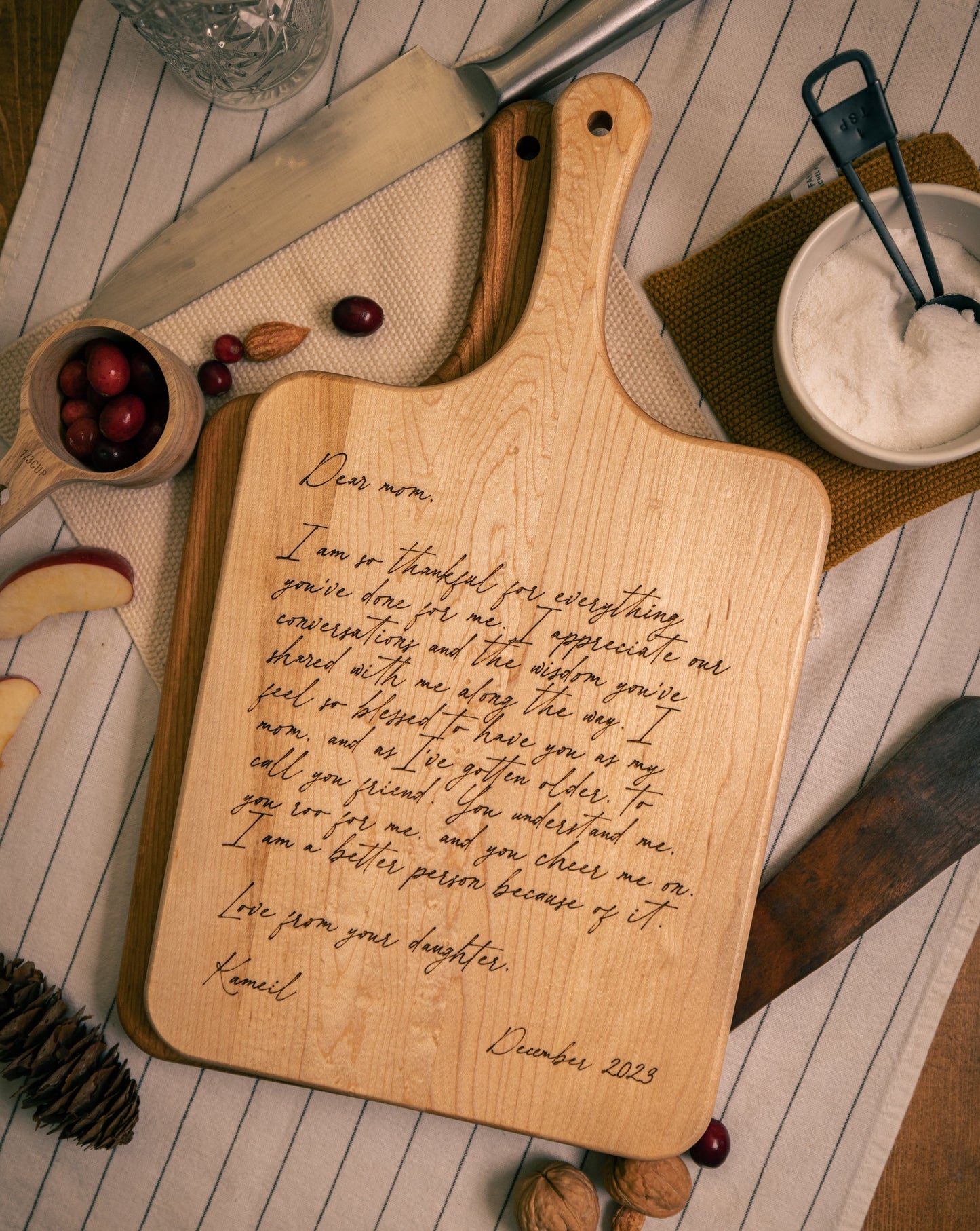 Letter to Mom Cutting Board