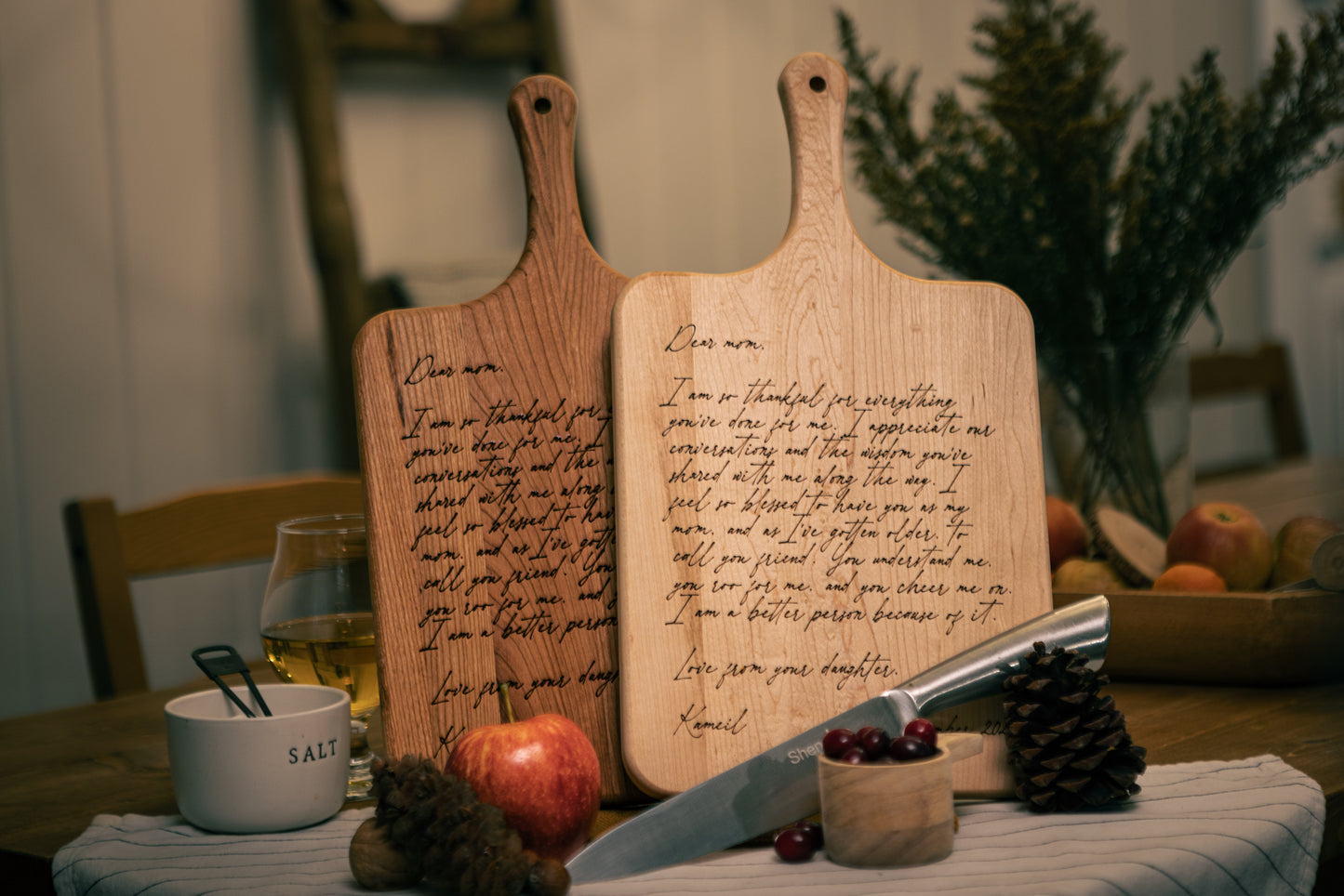 Letter to Mom Cutting Board