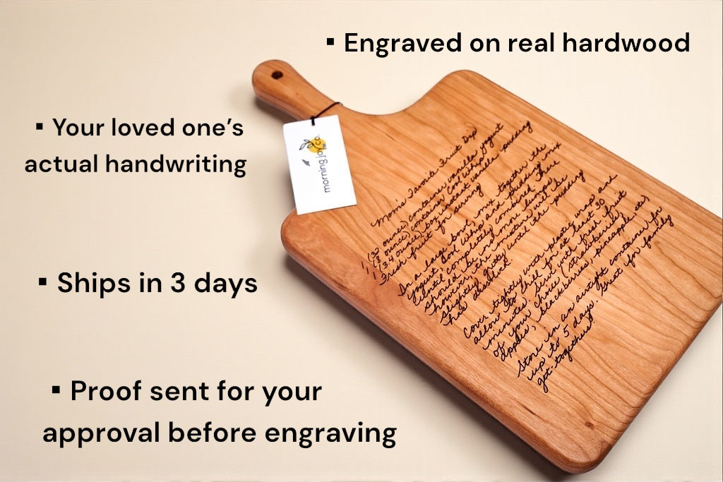 Personalized Handwritten Recipe Cutting Board