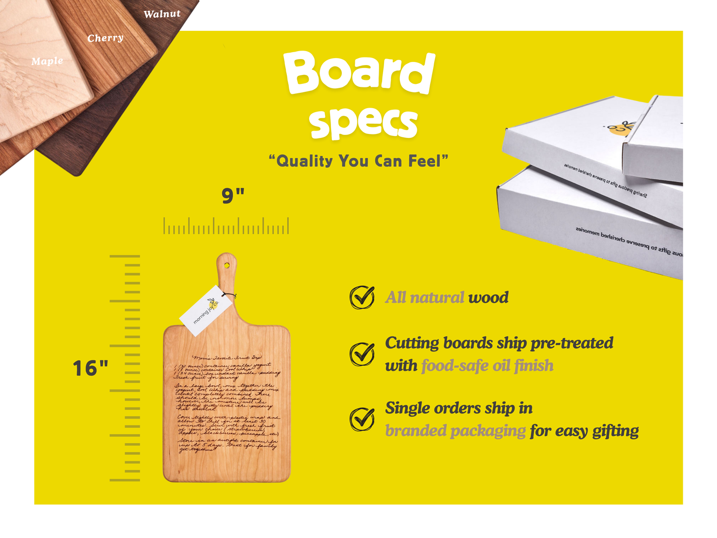 Personalized Handwritten Recipe Cutting Board