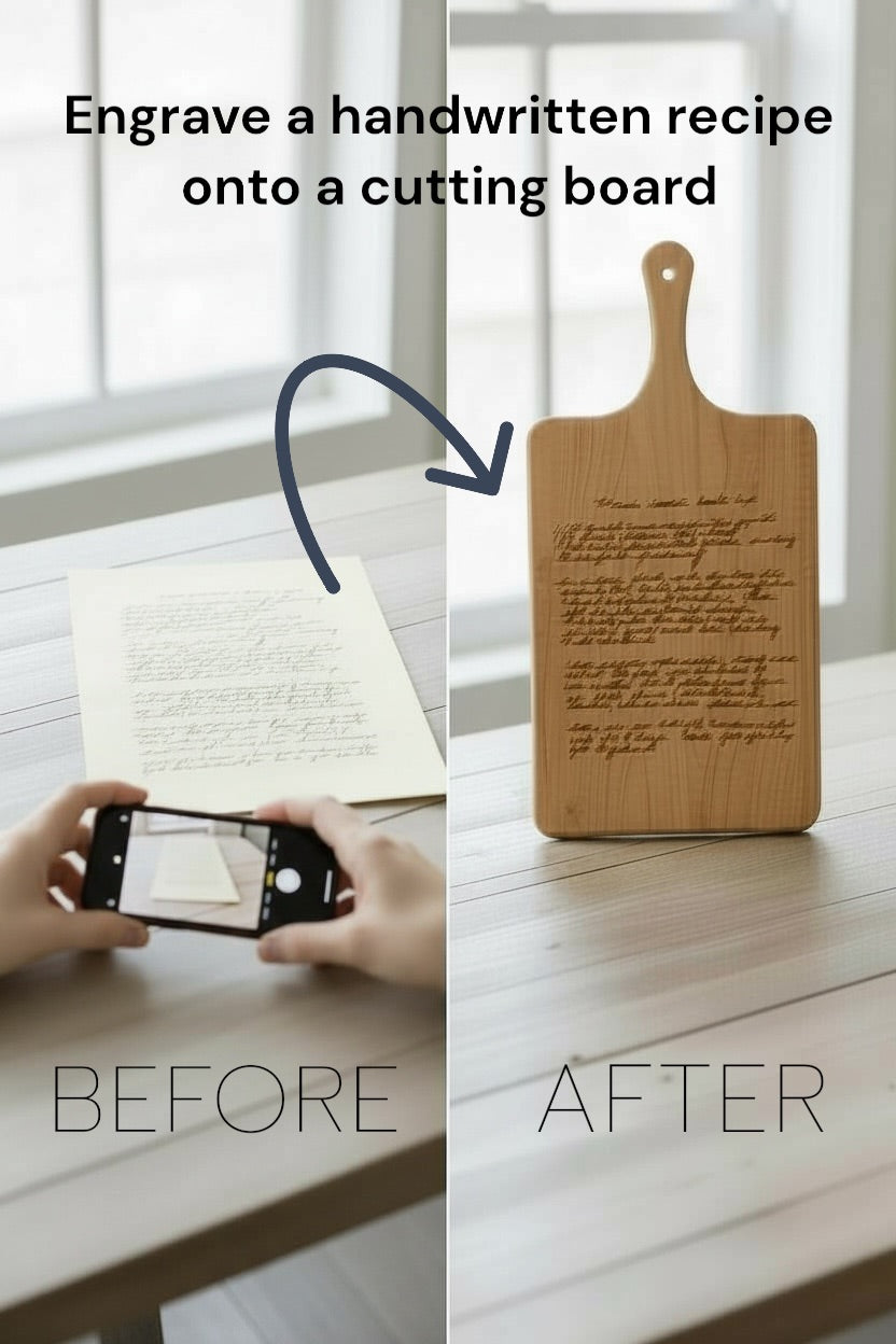 Personalized Handwritten Recipe Cutting Board